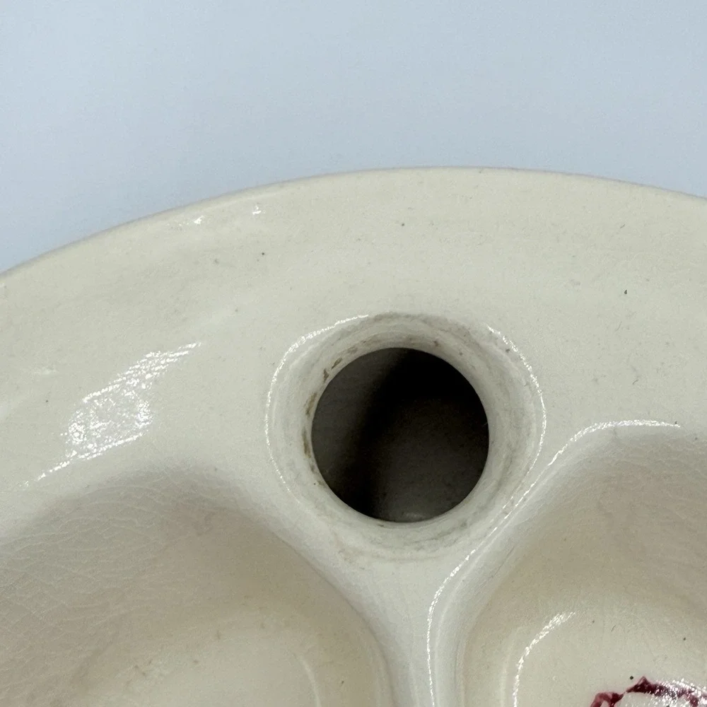 Vintage Baby Warming Dish Bowl Ceramic Pink Bears 1940s With Cork Plug